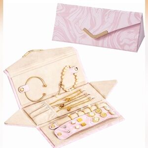 Marbled Pink Travel Jewelry Organizer
